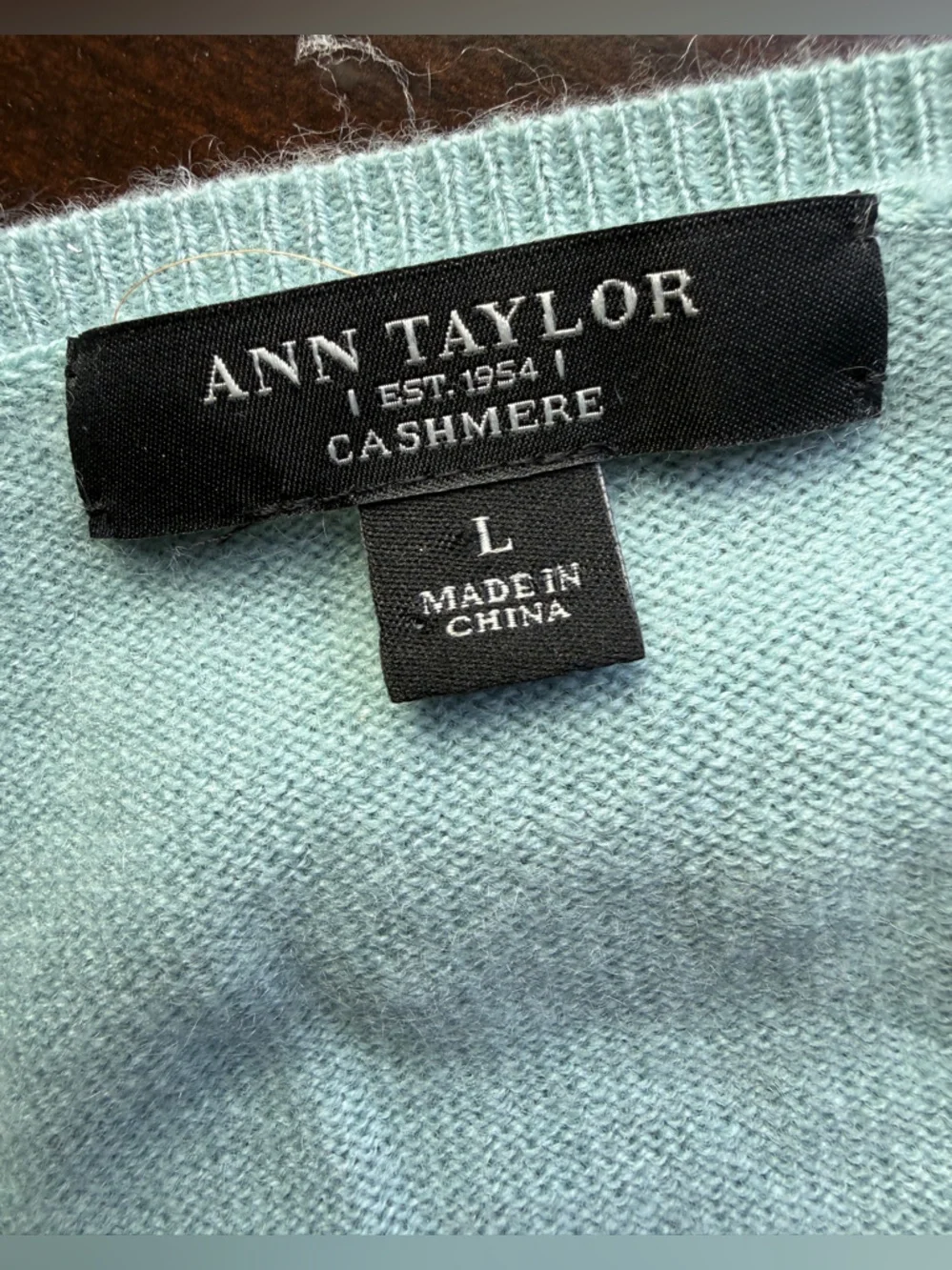 Ann Taylor Light Aqua Cashmere Sweater Ruffled Chest_2